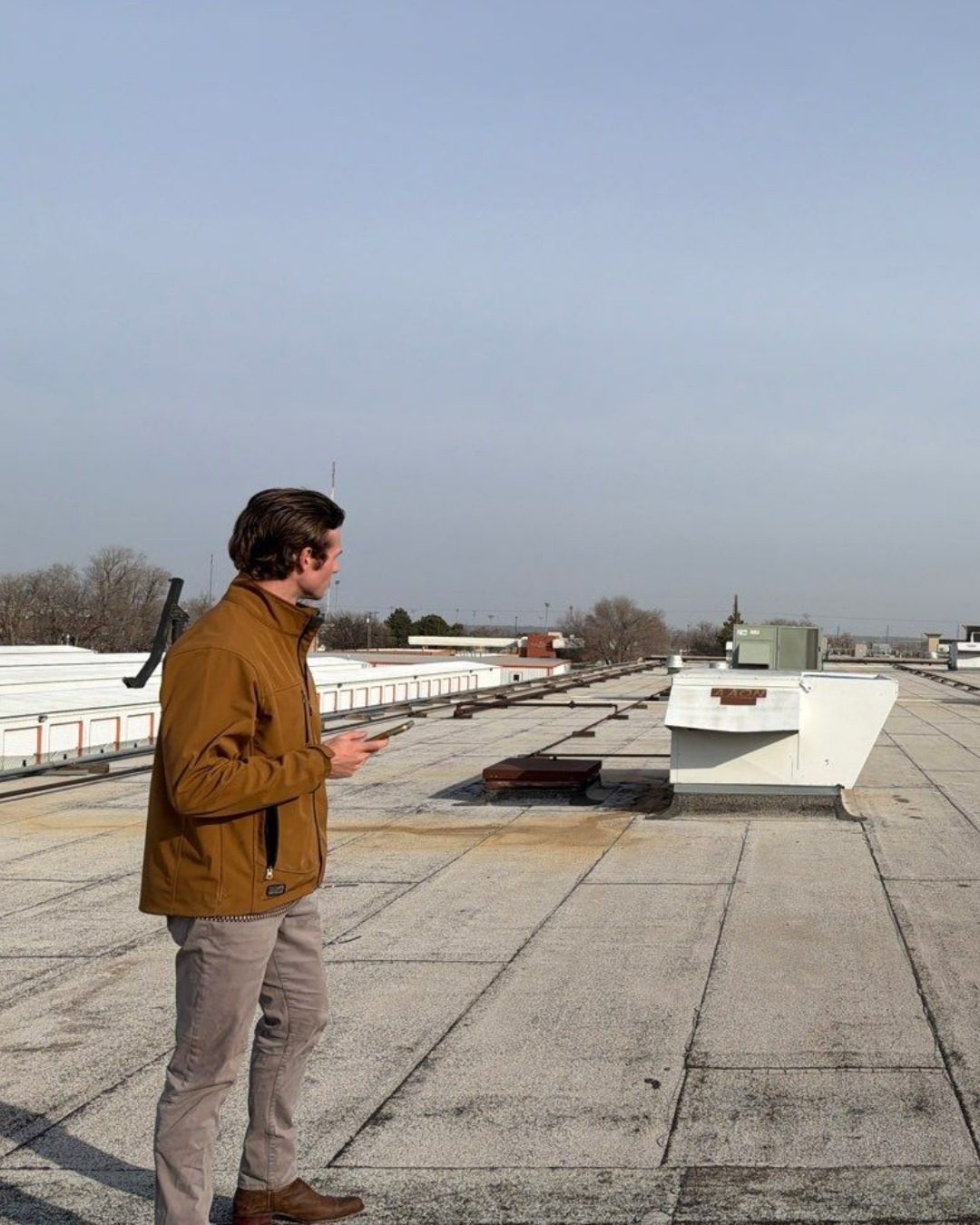 Inspecting seams and penetrations on a commercial TPO roof