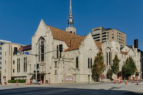 St. John's Lutheran Church with a Ludowici clay tile roof